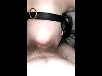 Daddy chained me down, blindfolded, and put his dick in my throat.
