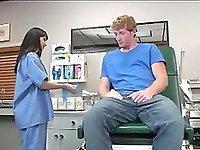Patient needs to have his balls emptied and a nurse helps him cum